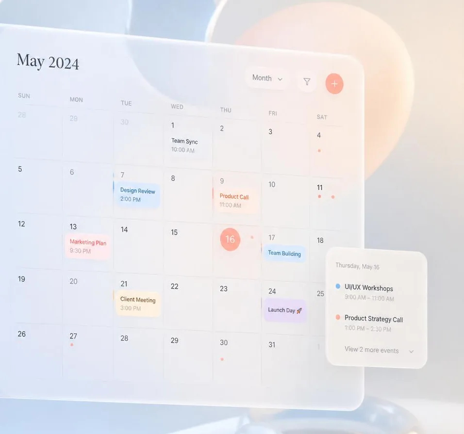 A month of meetings, calls and launch days laid out in Laterr